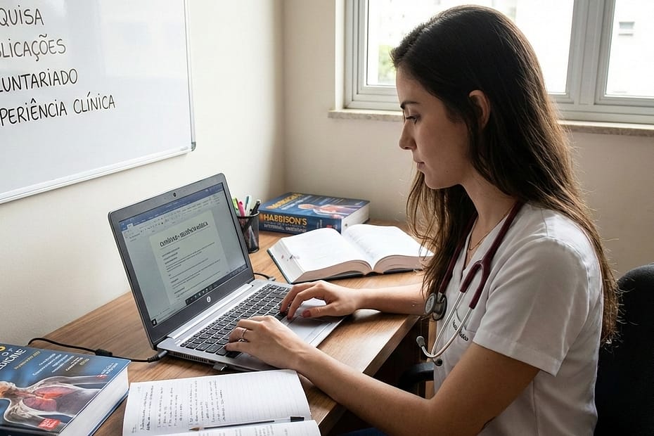 Médica recém-formada procurando consultoria especialista na elaboração de currículo para Residência Médica.